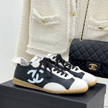 Chanel Calfskin Leather Embossed Suede Sneakers Black/White 2026 G47125 (MD-260306041)