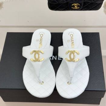 Chanel Lambskin Leather Flat Slides Sandal White 2026 CH030609 (MD-260306068)