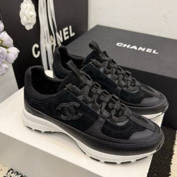 Chanel Calfskin Leather Suede Sneakers Black 2026 G47010 (MD-260306059)