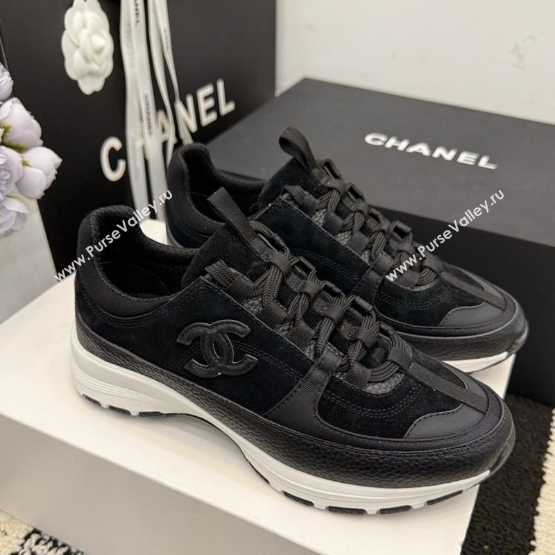 Chanel Calfskin Leather Suede Sneakers Black 2026 G47010 (MD-260306059)
