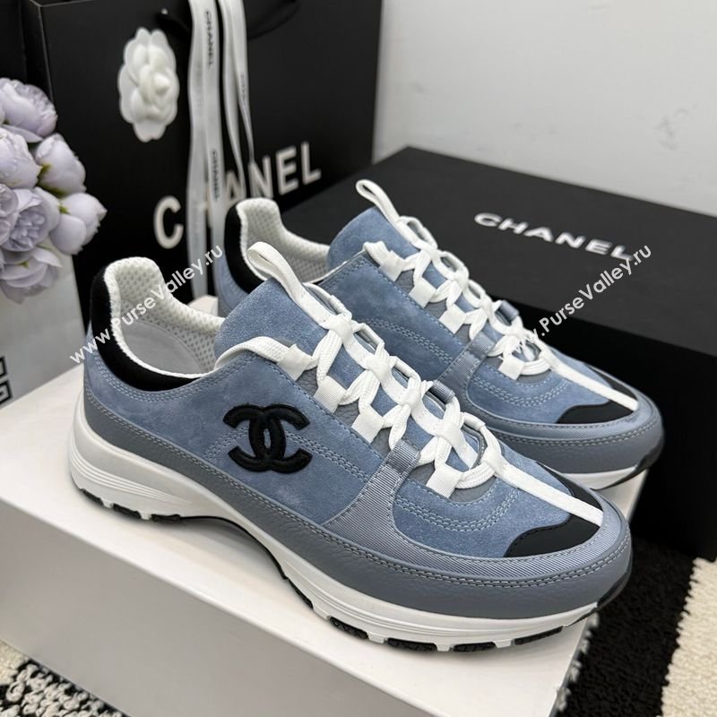 Chanel Calfskin Leather Suede Sneakers Blue 2026 G47010 (MD-260306062)