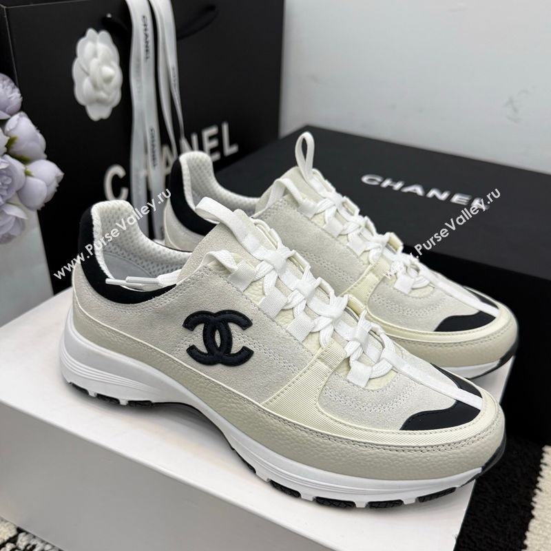 Chanel Calfskin Leather Suede Sneakers White 2026 G47010 (MD-260306063)