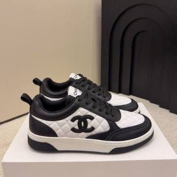 Chanel Quilted Calfskin Leather Sneakers White/Black 2026 CH030607 (MD-260306050)
