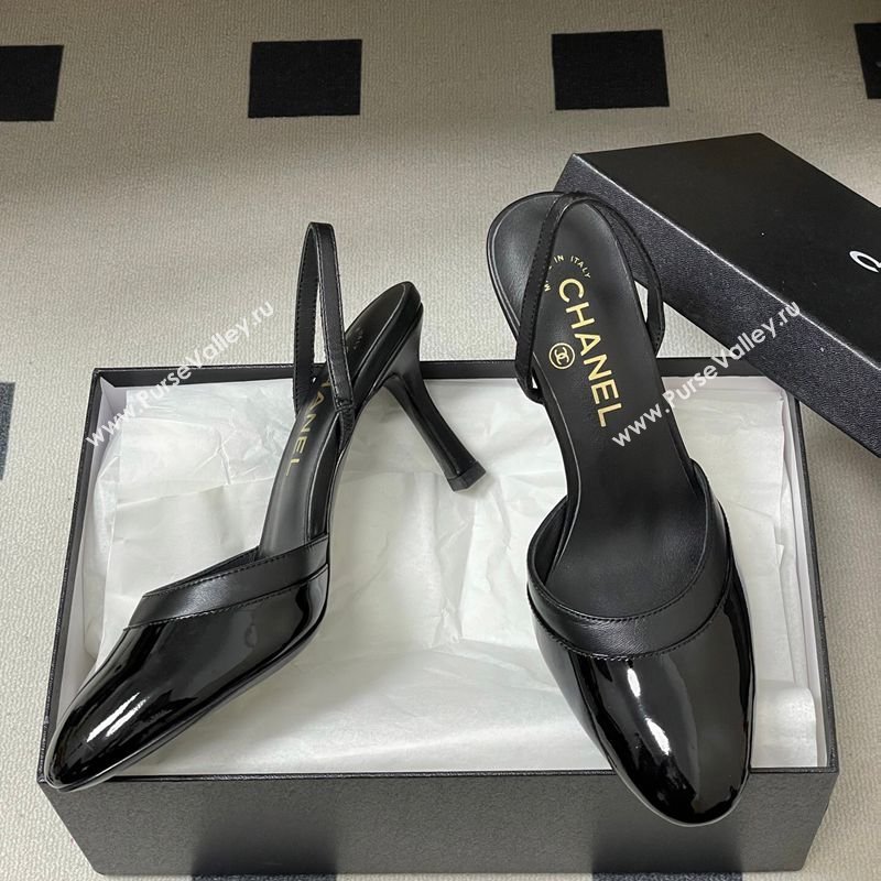 Chanel Lambskin Patent Calfskin Leather Pumps 7.5cm Black2 2026 G47175 (MD-260307033)