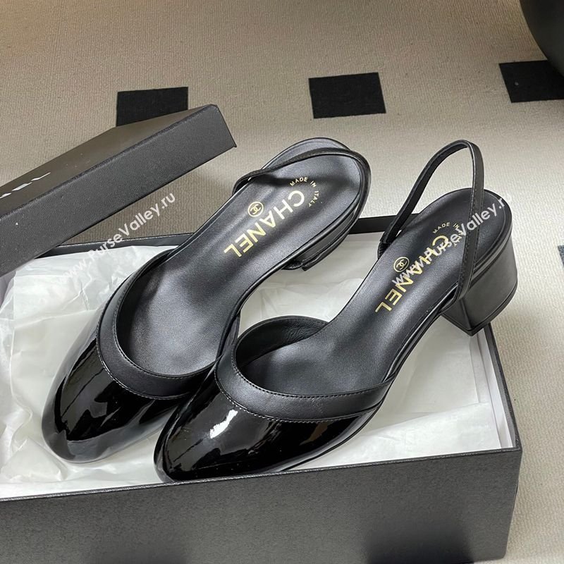 Chanel Lambskin Patent Calfskin Leather Pumps 4.5cm Black2 2026 G47175 (MD-260307029)