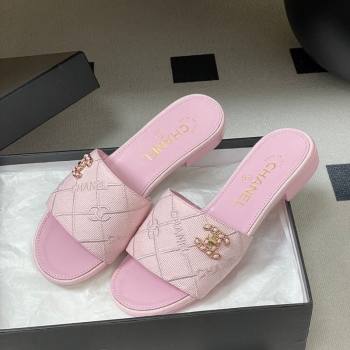 Chanel Quilted Cotton Flat Slides Sandal Pink 2026 CH030902 (MD-260309087)