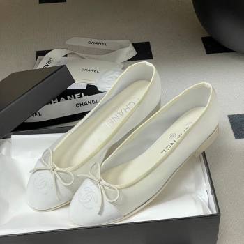 Chanel Mesh Grosgrain Ballet Flats with Bow White 2026 G02819 0309 (MD-260309032)