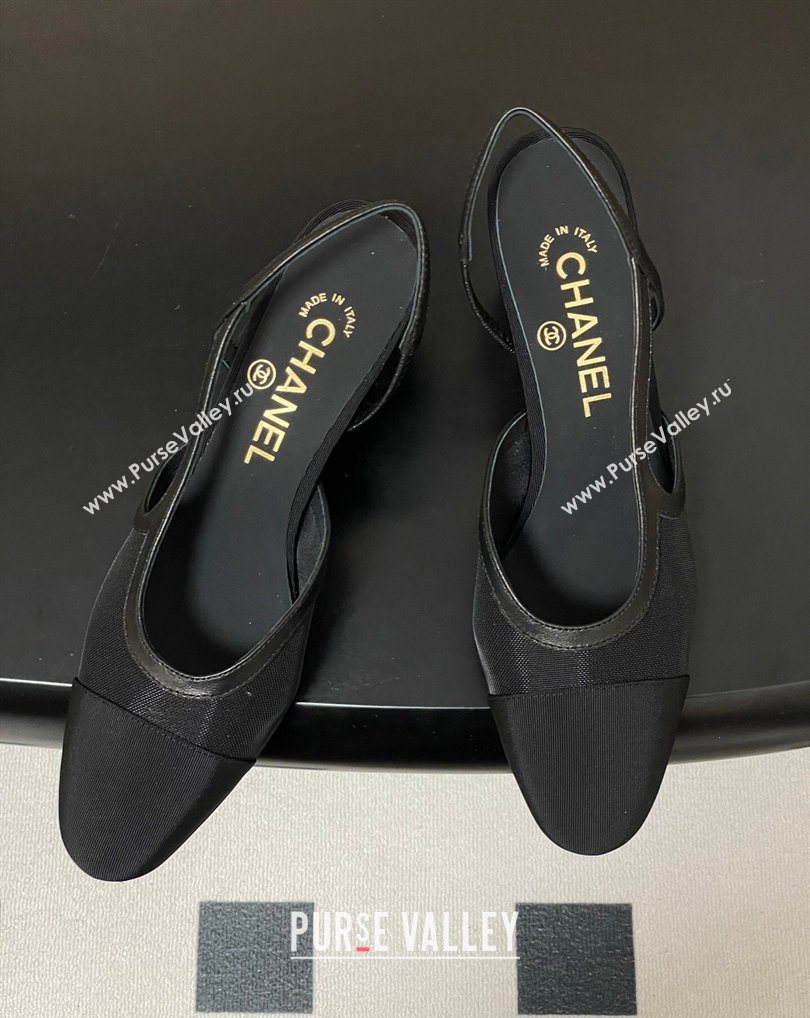Chanel Mesh Grosgrain Slingbacks Pump 6.5cm Black 2026 G31318 0309 (MD-260309026)