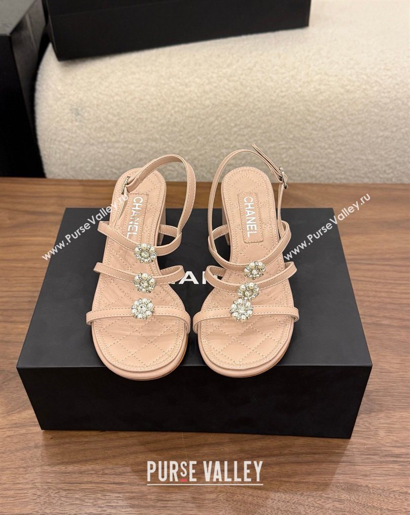 Chanel Lambskin Leather Low Heel Strap Sandals with Bloom Pink 2026 G46964 (MD-260309076)