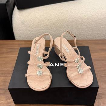 Chanel Lambskin Leather Low Heel Strap Sandals with Bloom Pink 2026 G46964 (MD-260309076)