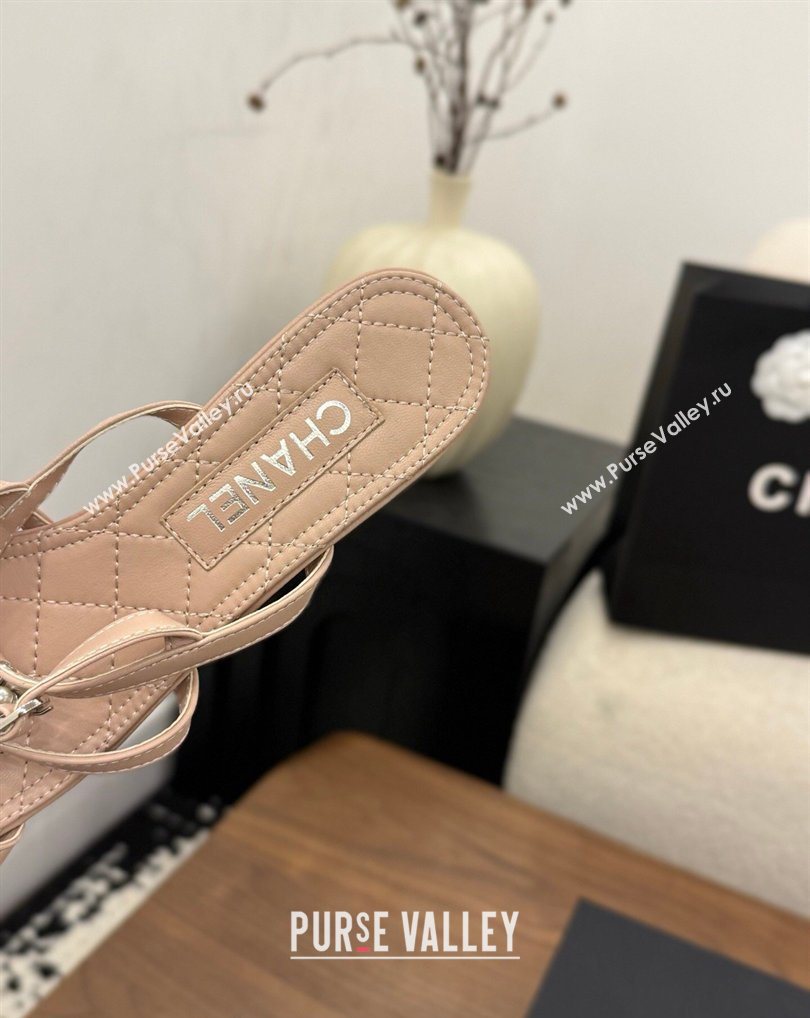 Chanel Lambskin Leather Low Heel Strap Sandals with Bloom Pink 2026 G46964 (MD-260309076)