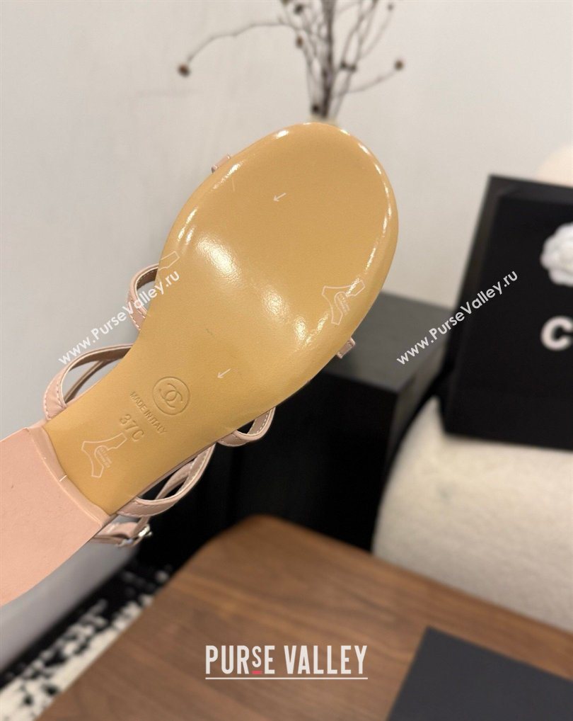 Chanel Lambskin Leather Low Heel Strap Sandals with Bloom Pink 2026 G46964 (MD-260309076)