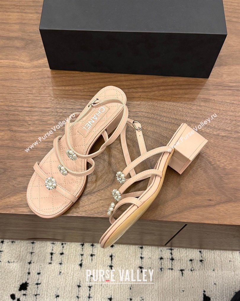 Chanel Lambskin Leather Low Heel Strap Sandals with Bloom Pink 2026 G46964 (MD-260309076)