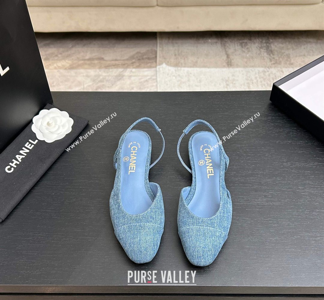 Chanel Blue Denim Slingbacks Flat 2026 G31319 0309 (MD-260309005)