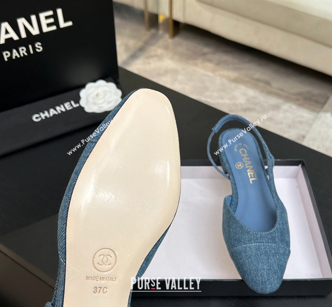 Chanel Blue Denim Slingbacks Flat 2026 G31319 0309 (MD-260309005)