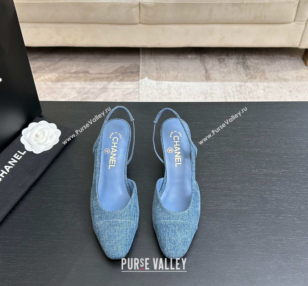 Chanel Blue Denim Slingbacks Pump 6.5cm 2026 G31318 0309 (MD-260309014)