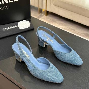 Chanel Blue Denim Slingbacks Pump 6.5cm 2026 G31318 0309 (MD-260309014)