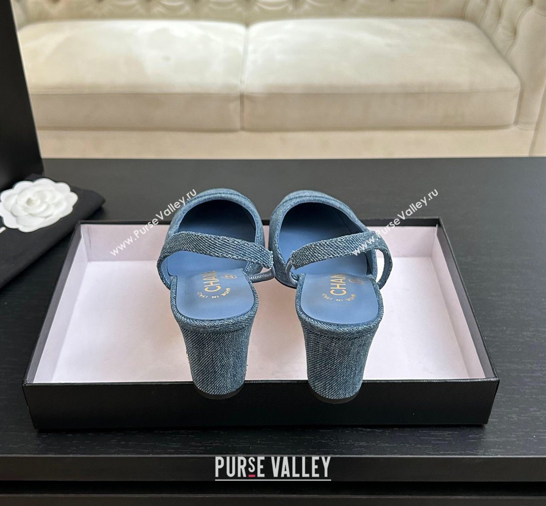 Chanel Blue Denim Slingbacks Pump 6.5cm 2026 G31318 0309 (MD-260309014)