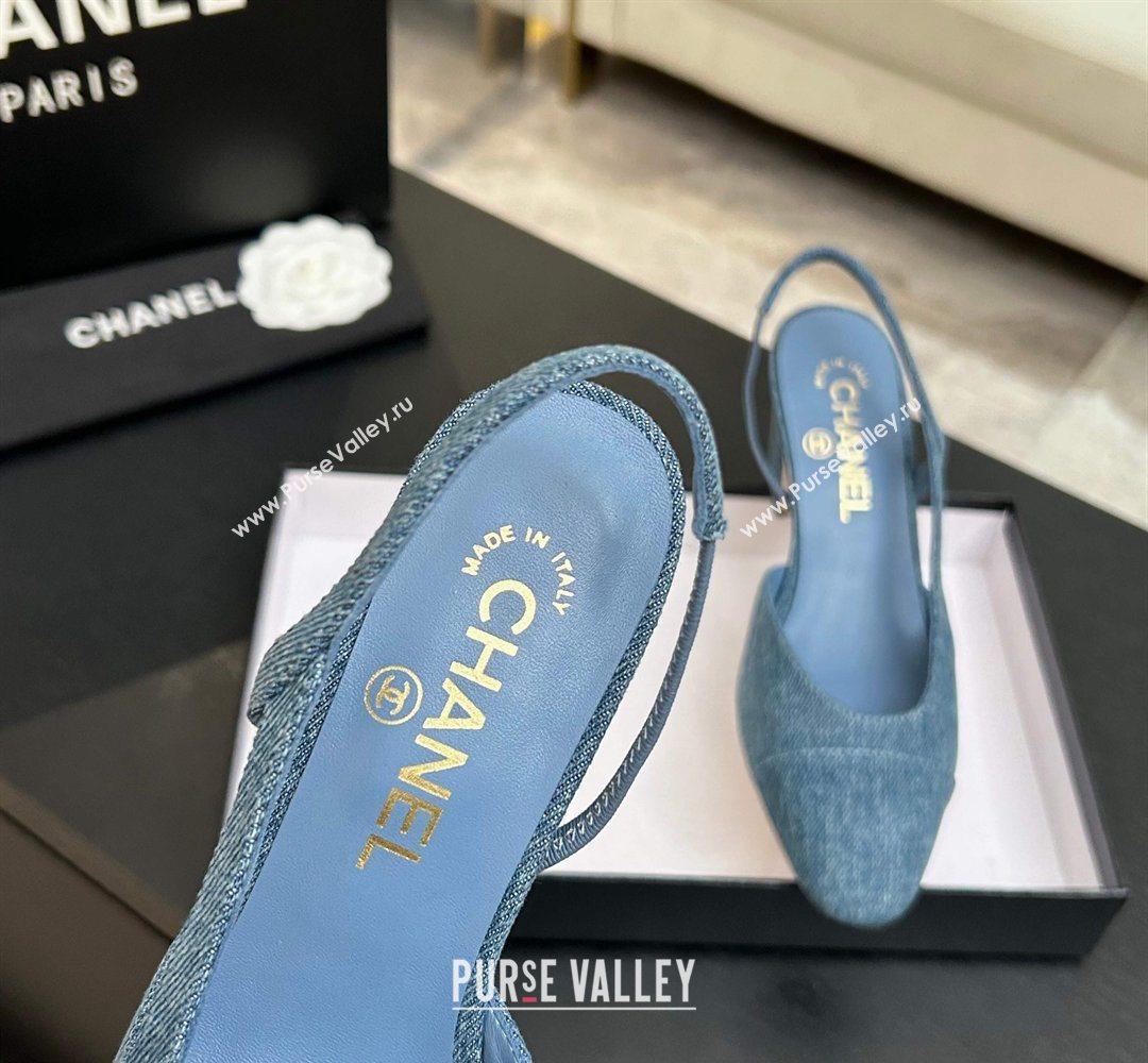 Chanel Blue Denim Slingbacks Pump 6.5cm 2026 G31318 0309 (MD-260309014)