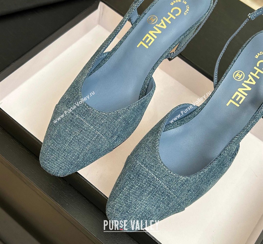 Chanel Blue Denim Slingbacks Pump 6.5cm 2026 G31318 0309 (MD-260309014)