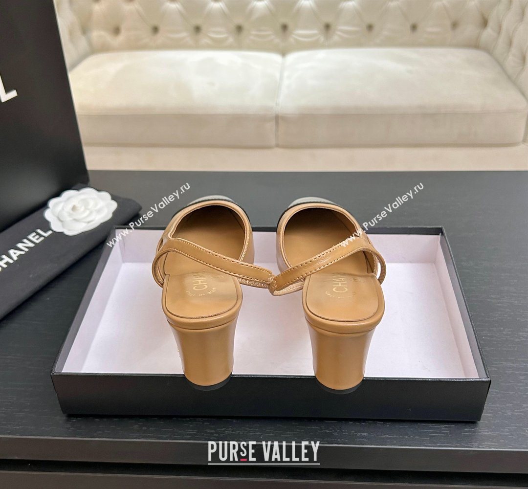 Chanel Lambskin Leather Slingbacks Pump 6.5cm Beige/Black 2026 G31318 0309 (MD-260309015)