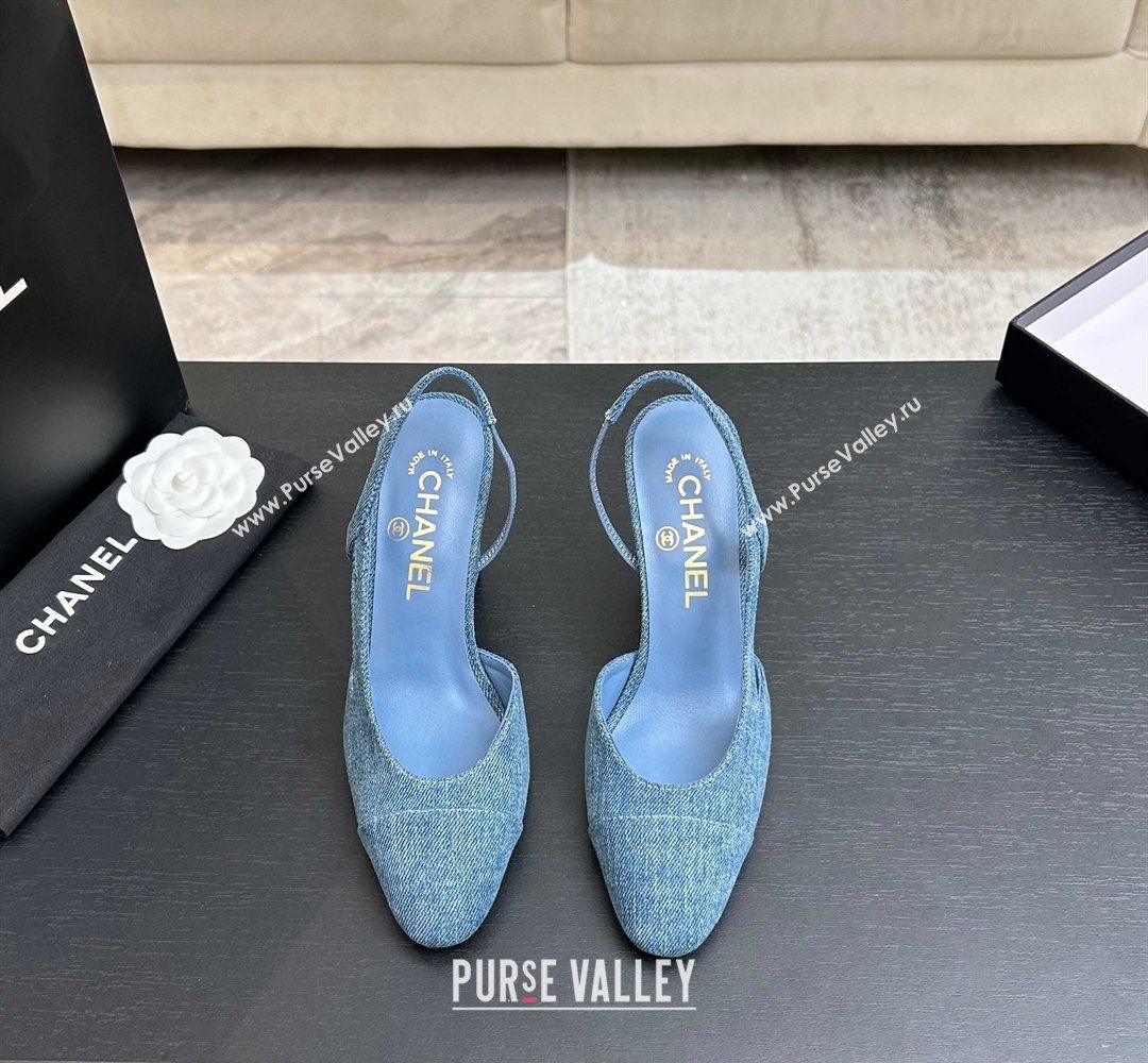 Chanel Blue Denim Slingbacks Pump 9cm 2026 G45509 0309 (MD-260309021)