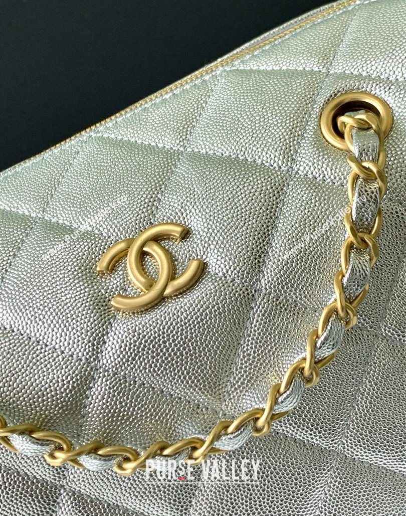 Chanel Grained Calfskin Bowling Bag Silver 2025 AS5791 (yezi-251127014)