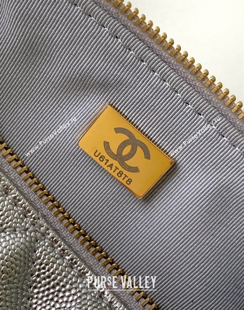 Chanel Grained Calfskin Bowling Bag Silver 2025 AS5791 (yezi-251127014)