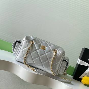 Chanel Small Grained Calfskin Bowling Bag Silver 2025 AS5792 (yezi-251127023)