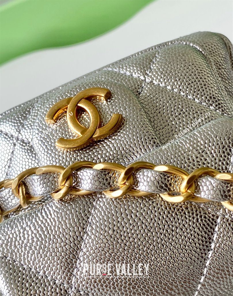 Chanel Small Grained Calfskin Bowling Bag Silver 2025 AS5792 (yezi-251127023)