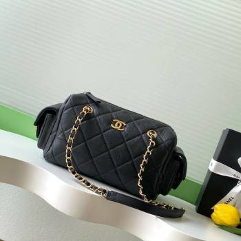 Chanel Small Grained Calfskin Bowling Bag Black 2025 AS5792 (yezi-251127024)