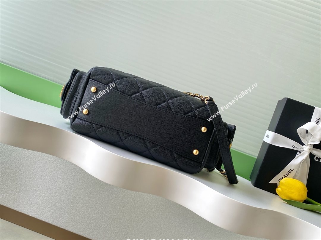 Chanel Small Grained Calfskin Bowling Bag Black 2025 AS5792 (yezi-251127024)