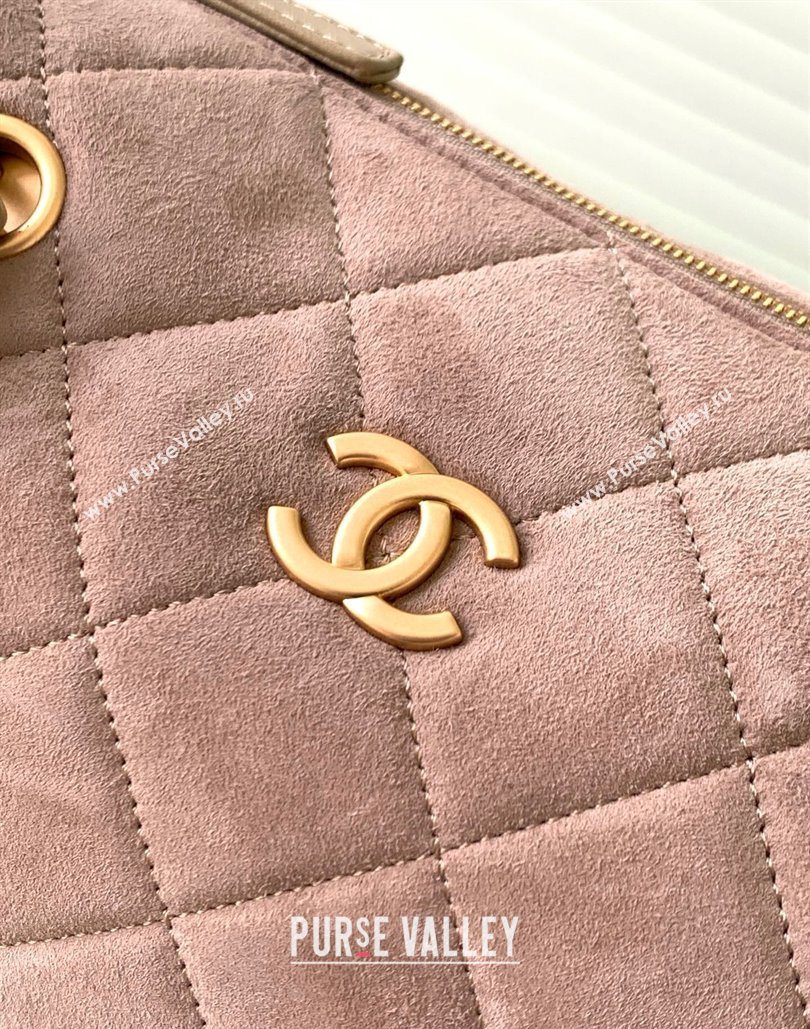 Chanel Small Suede Bowling Bag Khaki 2025 AS5792 (yezi-251127028)