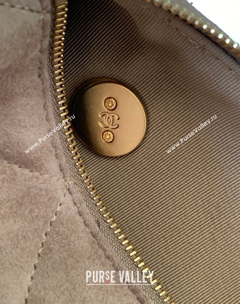 Chanel Small Suede Bowling Bag Khaki 2025 AS5792 (yezi-251127028)