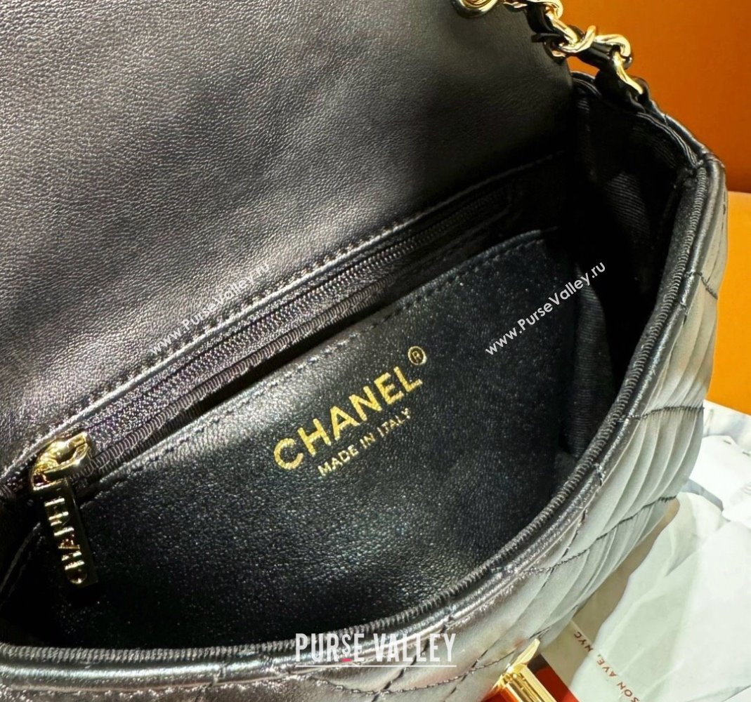 Chanel Lambskin Mini Flap Bag with Enamel Heart Charm AS3782 Black 2023 (yezi-2312260121)