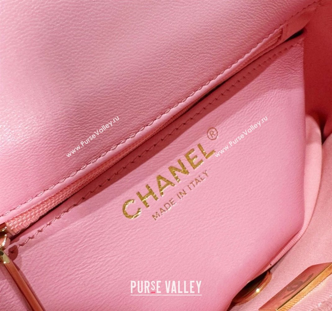 Chanel Tweed Mini Flap Bag with Enamel Heart Charm AS3782 Light Pink 2023 (yezi-2312260122)
