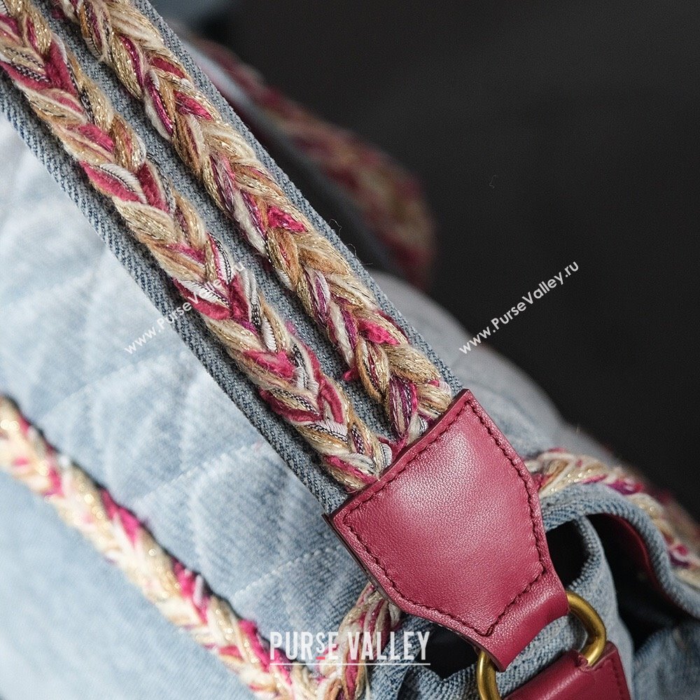 Chanel Denim Flap Bag with Braided Trim Grey 2025 0113 (xiang-250113063)