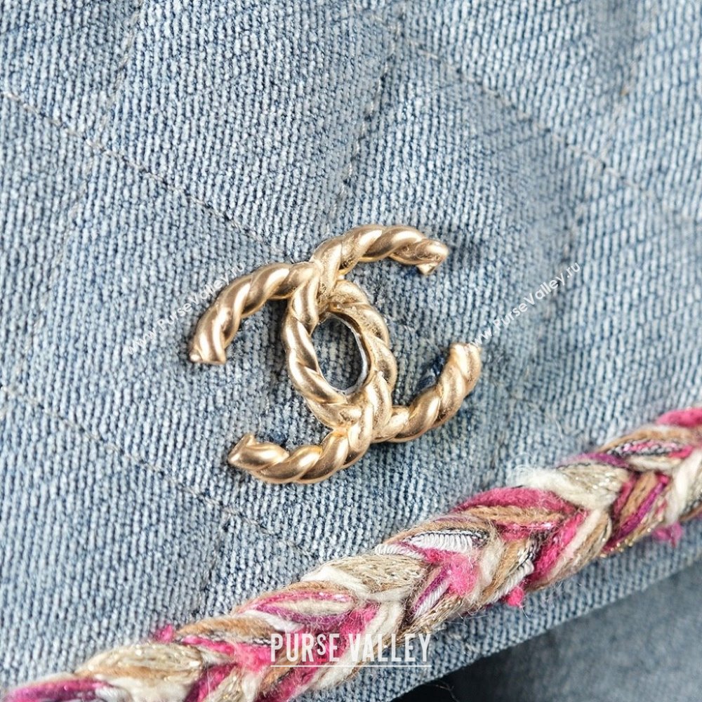 Chanel Denim Flap Bag with Braided Trim Grey 2025 0113 (xiang-250113063)