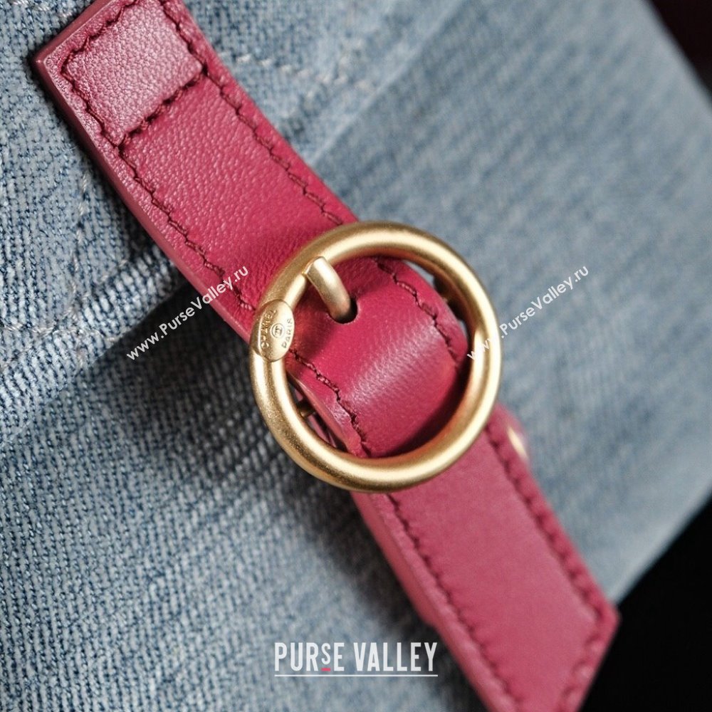 Chanel Denim Backpack Bag with Braided Trim Grey 2025 0113 (xiang-250113064)