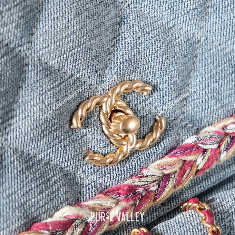 Chanel Denim Backpack Bag with Braided Trim Grey 2025 0113 (xiang-250113064)