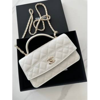 Chanel Grained Calfskin Clutch with Chain White 2025 AP4402 (yezi-250113028)
