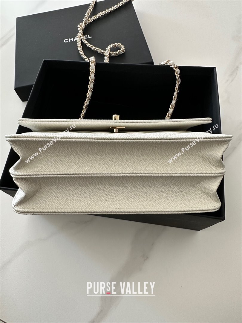 Chanel Grained Calfskin Clutch with Chain White 2025 AP4402 (yezi-250113028)