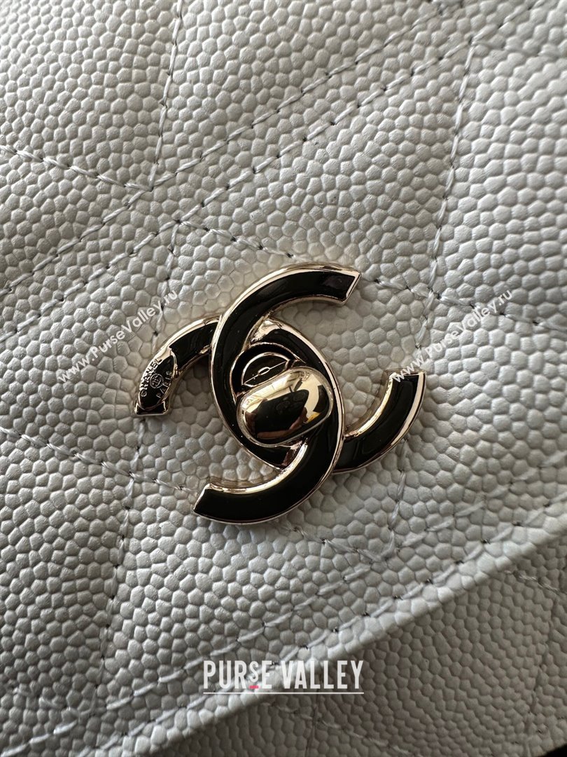 Chanel Grained Calfskin Clutch with Chain White 2025 AP4402 (yezi-250113028)