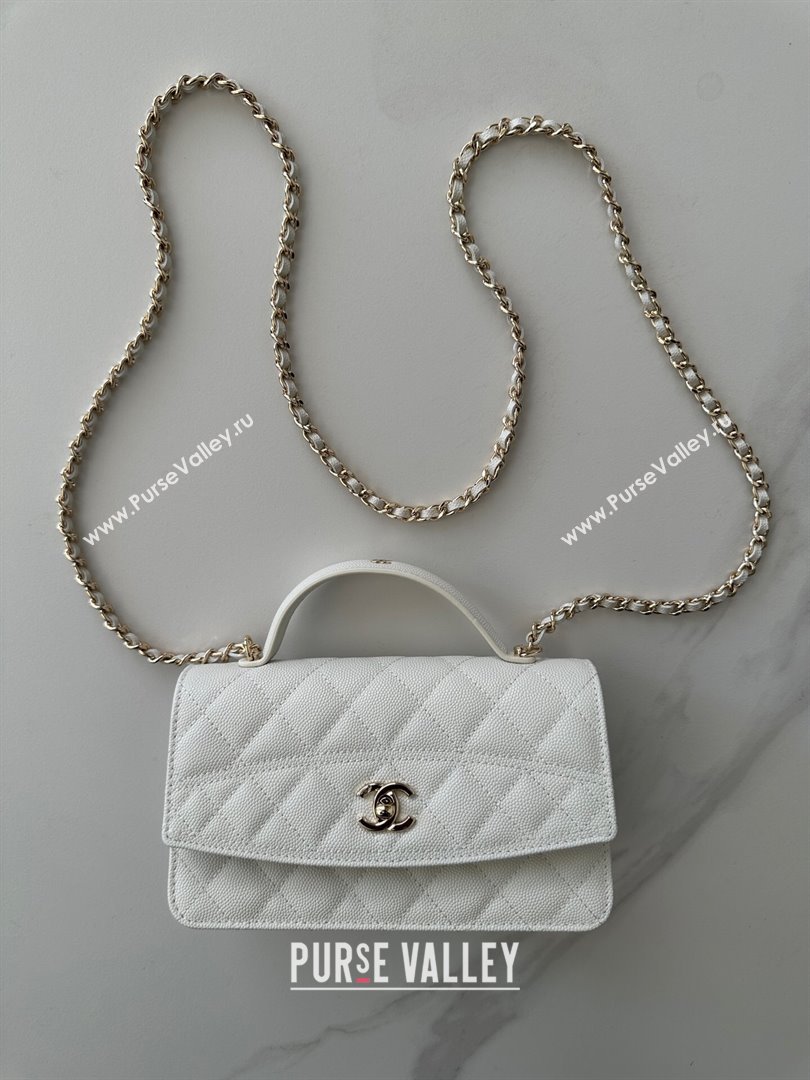 Chanel Grained Calfskin Clutch with Chain White 2025 AP4402 (yezi-250113028)