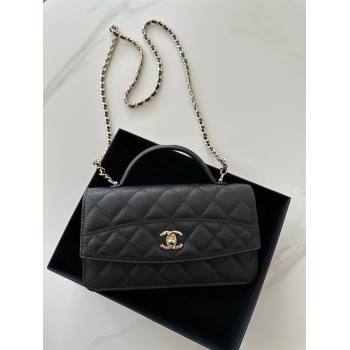 Chanel Grained Calfskin Clutch with Chain Black 2025 AP4402 (yezi-250113029)