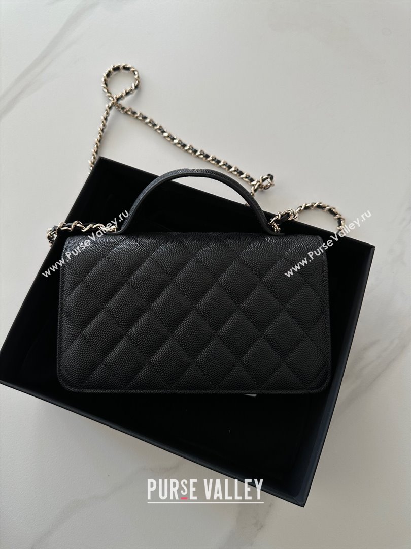 Chanel Grained Calfskin Clutch with Chain Black 2025 AP4402 (yezi-250113029)