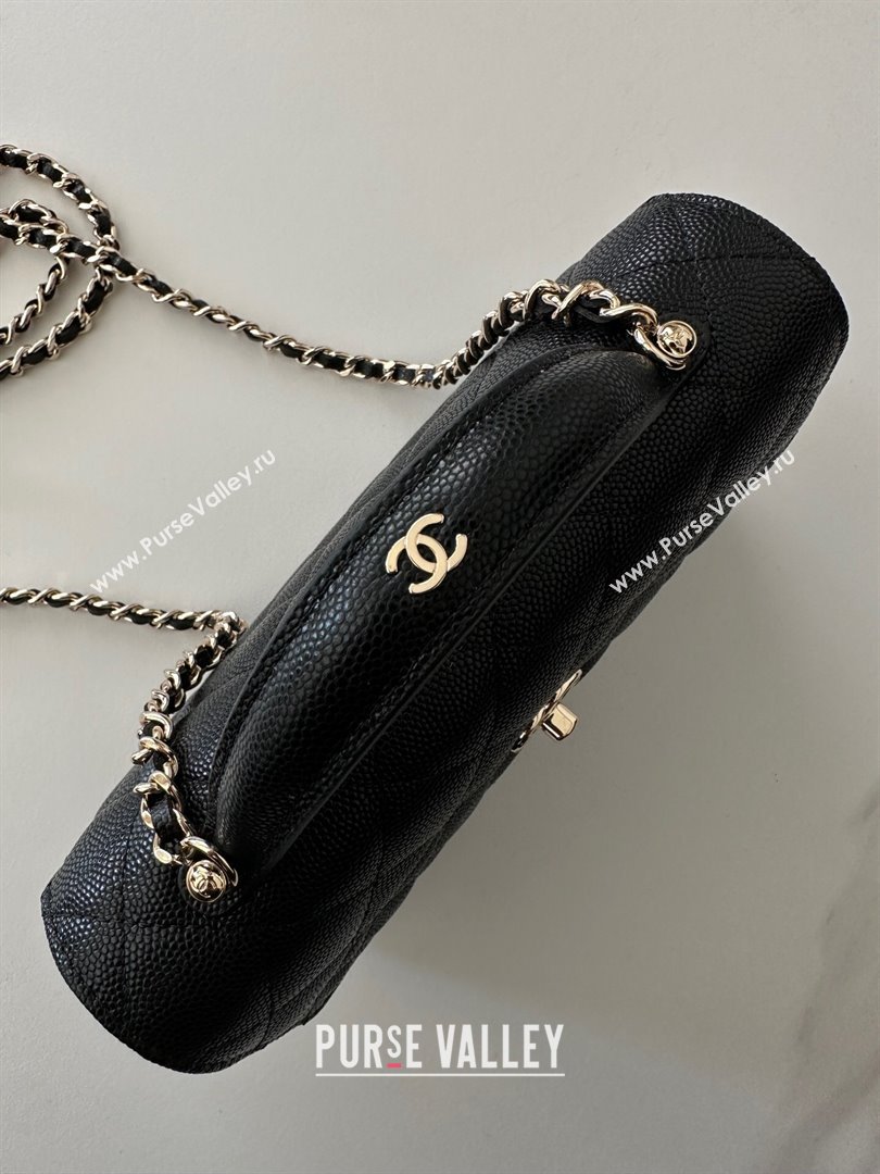 Chanel Grained Calfskin Clutch with Chain Black 2025 AP4402 (yezi-250113029)