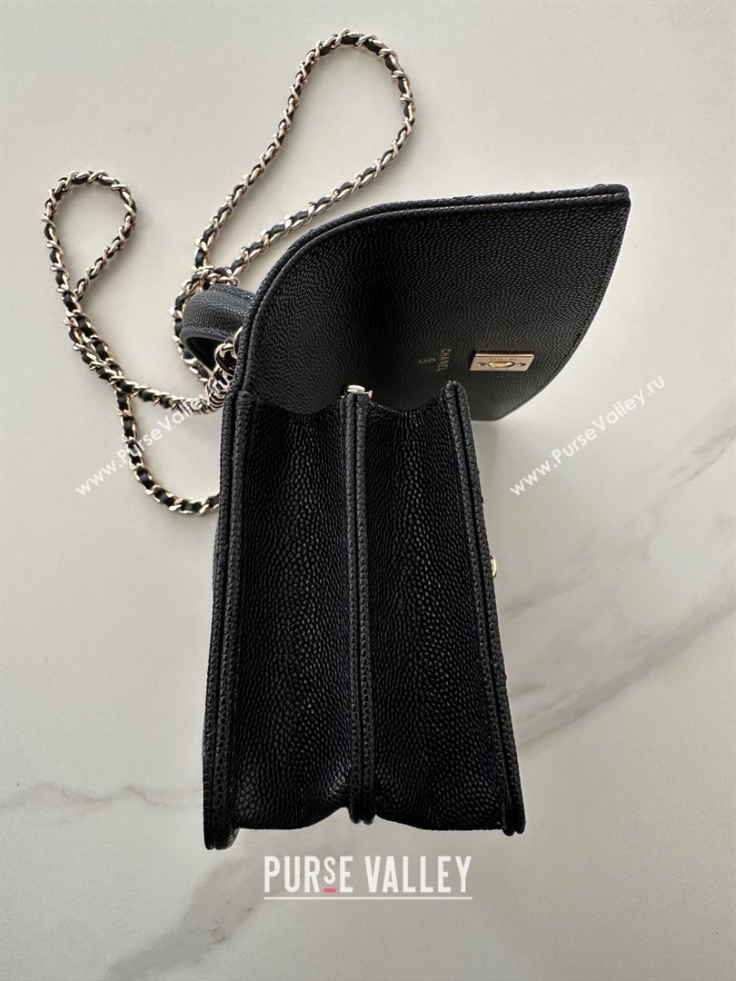 Chanel Grained Calfskin Clutch with Chain Black 2025 AP4402 (yezi-250113029)