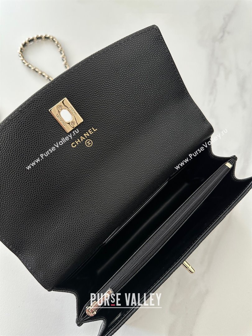 Chanel Grained Calfskin Clutch with Chain Black 2025 AP4402 (yezi-250113029)