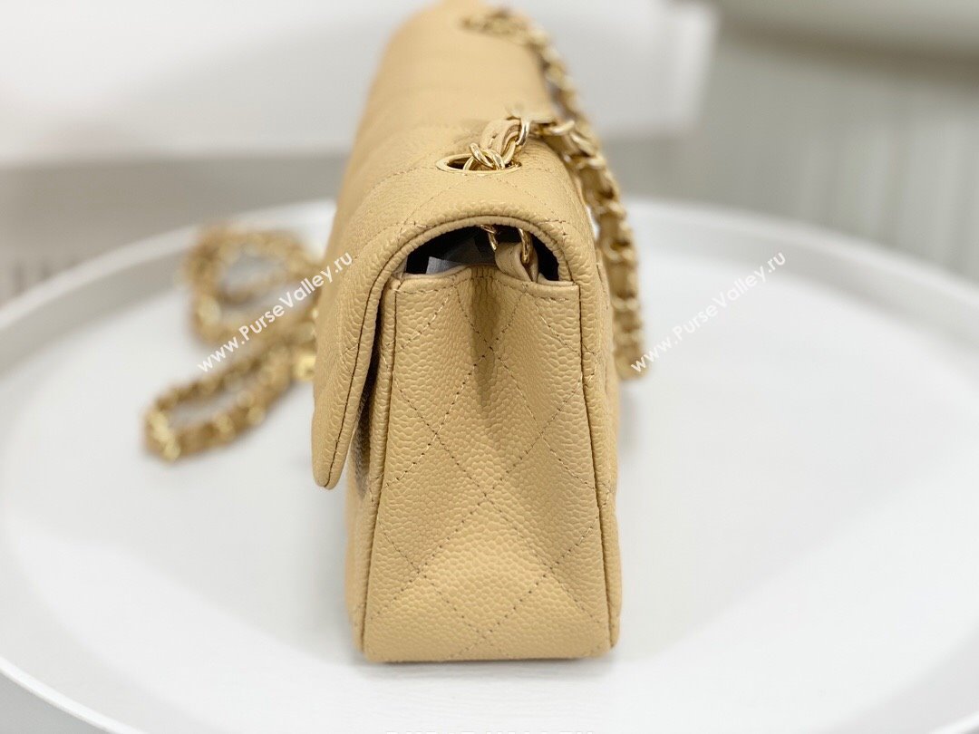 Chanel Grained Calfskin Classic Mini Flap Bag A69900 Apricot/Gold 2023 (SM-231227039)